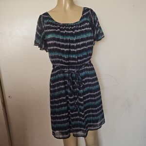 Striped Blue and Black Dress